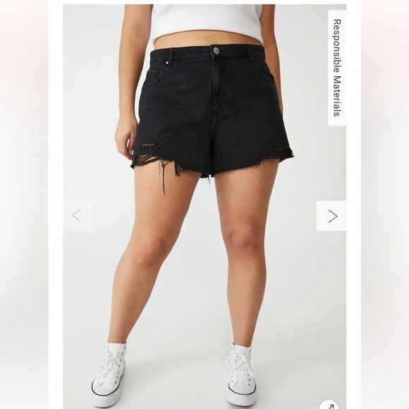 Curve A-Line High Rise Denim Short in Midnight Black Size 22 - Picture 2 of 5